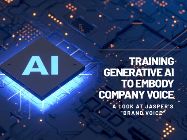 A blog post about training generative AI to embody company voice, high tech, b2b, professional(2)