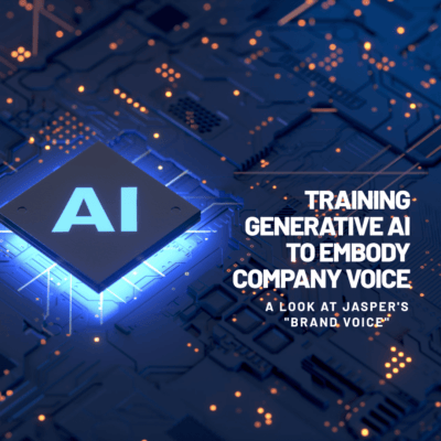 A blog post about training generative AI to embody company voice, high tech, b2b, professional(2)