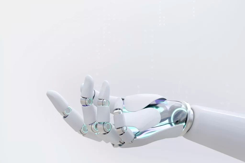 Robot hand showing