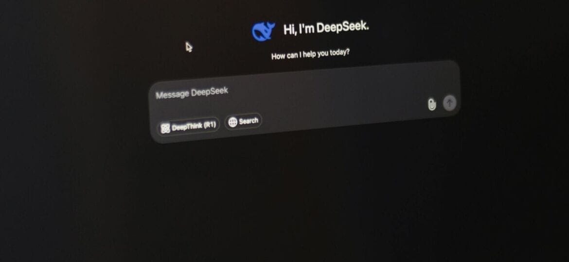 DeepSeek search engine on a computer screen.